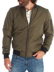 Lewis Sherpa Lined Bomber Jacket - Olive