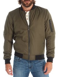 Lewis Sherpa Lined Bomber Jacket - Olive