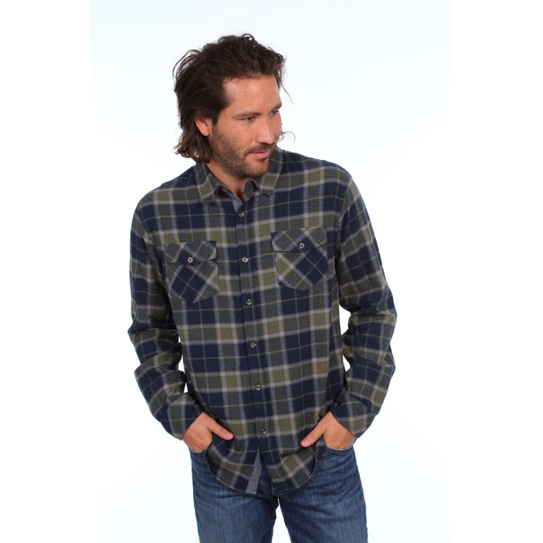 Logan Flannel Shirt - Olive
