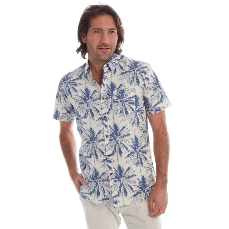 Mitchell Printed Shirt - Navy