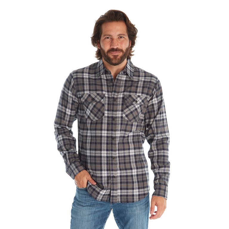 Ray Flannel Shirt - Navy