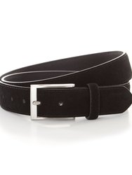 Remy Suede Leather 3.5 CM Belt - Black