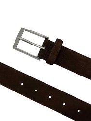 Remy Suede Leather 3.5 CM Belt - Chocolate