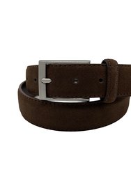 Remy Suede Leather 3.5 CM Belt - Chocolate - Chocolate