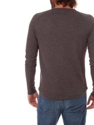 Sean Long Sleeve Henley T-Shirt - Charcoal