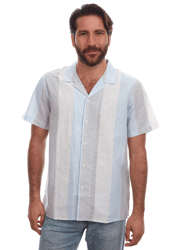 Silas Linen Cotton Shirt - Blue