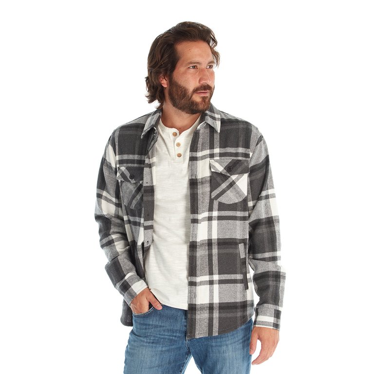 Stan Plaid Shacket - Charcoal