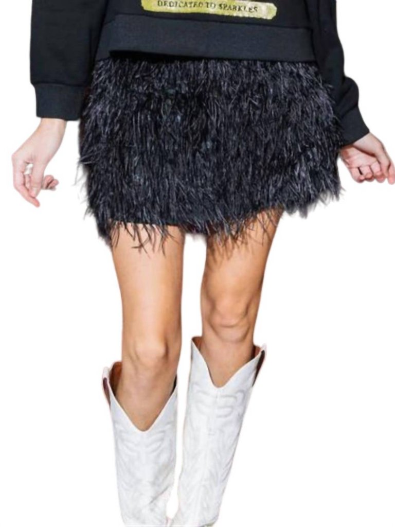 Black Feather Skirt - Black Feather