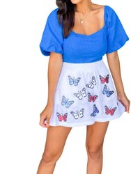 Butterfly Sweater Skirt In White