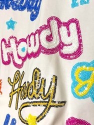 Howdy All Over Tee In White