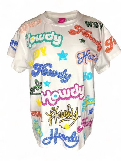 QUEEN OF SPARKLES Howdy All Over Tee In White product