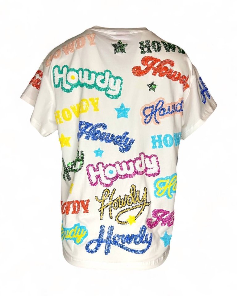 Howdy All Over Tee In White