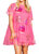 Mesh Ornament Dress - Neon Pink