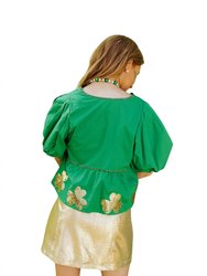 Shamrock Peplum Top In Green