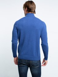 Bradley Cashmere Quarter Zip Sweatshirt - Dark Blue