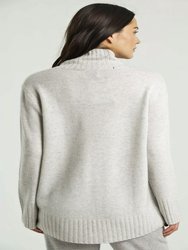 Cashmere High Low Mock Neck Sweater