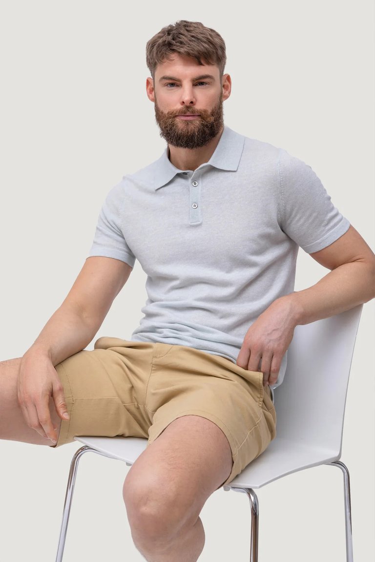 Cashmere & Linen Polo Shirt - Menthol