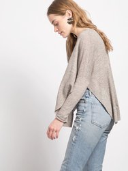 Cashmere Linen Scoop Hem Sweater