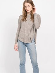 Cashmere Linen Scoop Hem Sweater