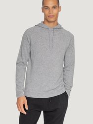 Cashmere Pullover Hoodie - Light Grey