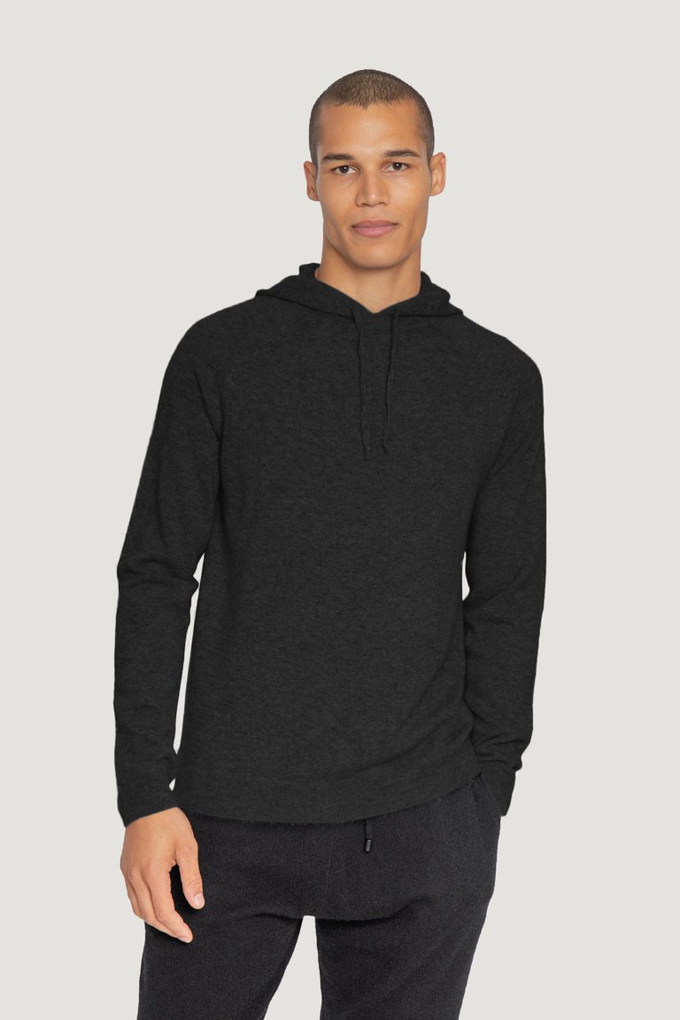 Cashmere Pullover Hoodie - Black