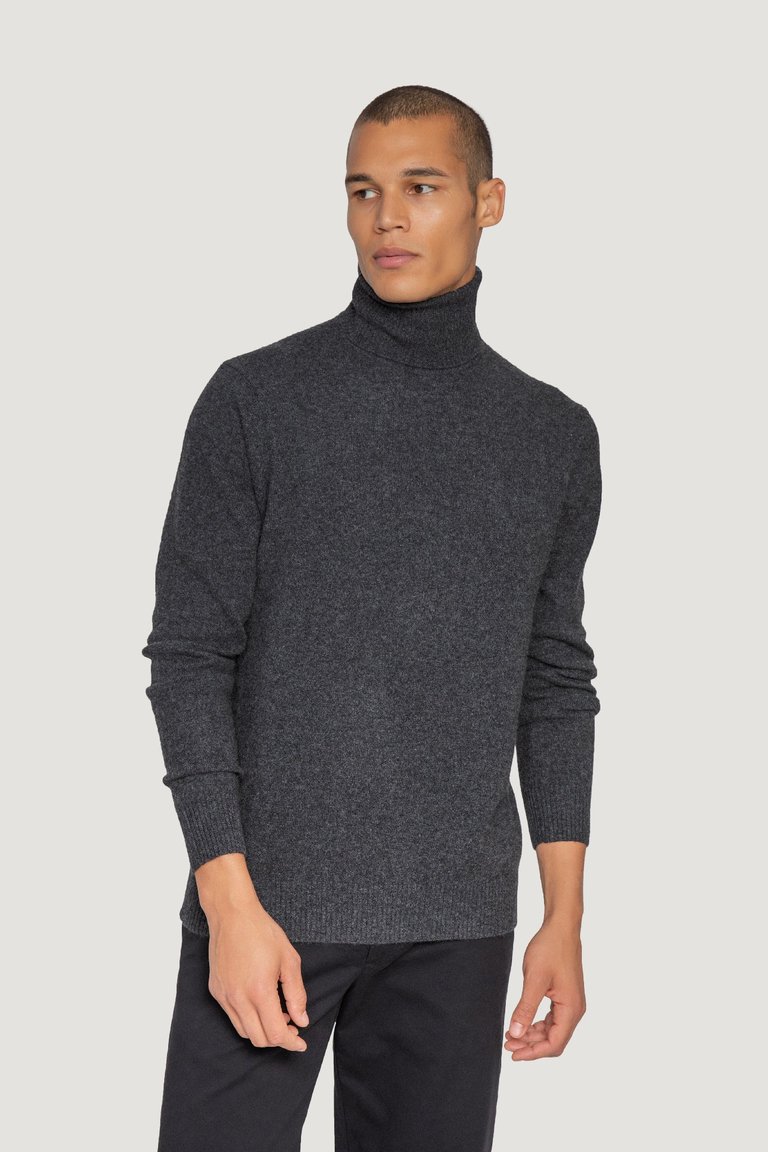 Cashmere Turtleneck Sweater - Charcoal