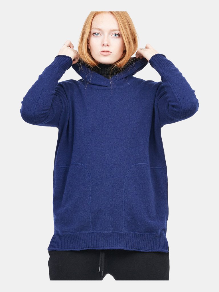 Chandra Cashmere Hoodie - Navy