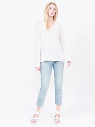Claudia Cashmere Blend Trapeze Top - Ivory