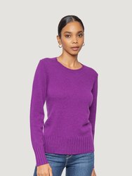 Khloe Cashmere Crewneck Sweater - Violet