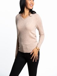 Kim Cashmere V-Neck Sweater - Camel