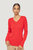 Kim Cashmere V-Neck Sweater - Red