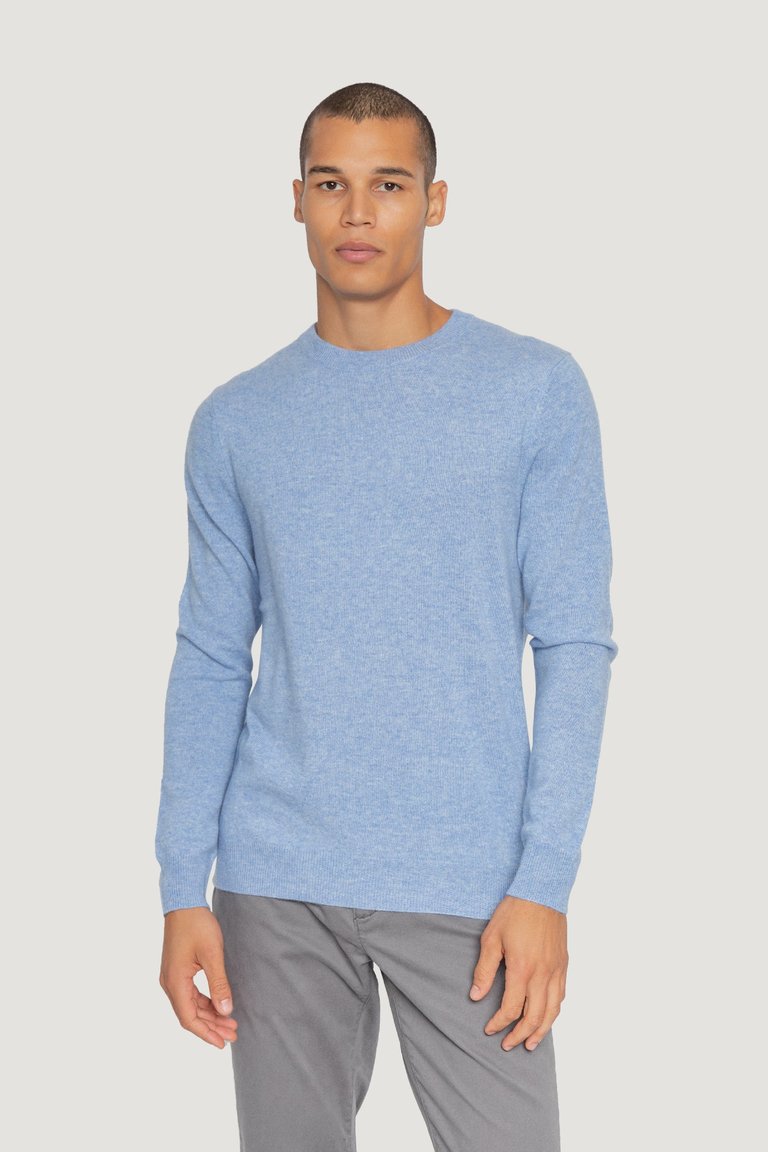 Liam Cashmere Crewneck Sweater - Light Blue