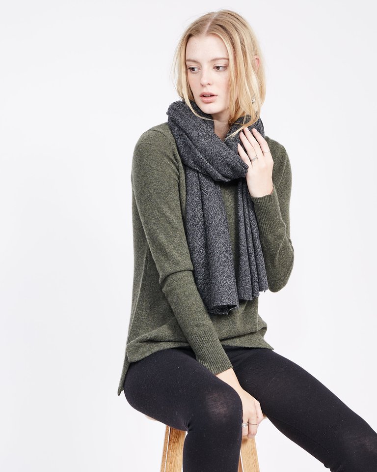 Lora Cashmere Wrap - Charcoal