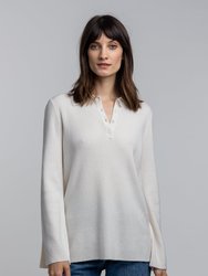 Polo Tunic Cashmere Sweater - Ivory