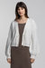 Ribbed Knit Ruffle Trim Cardigan - Ivory