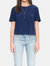 Willie Solid Silk Tee - Navy