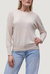 Women Cashmere & Linen Classic Crew Neck Sweatshirt - Oatmeal