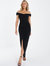 Bardot High Slit Maxi Dress - Black