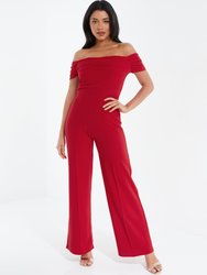 Bardot Palazzo Jumpsuit - Red