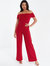 Bardot Palazzo Jumpsuit - Red