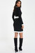 Black And White Knitted Color Block Dress