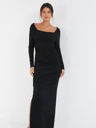 Brillo Long Sleeve Maxi Dress - Black