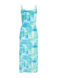 Brush Stroke Watercolor Midi Dress