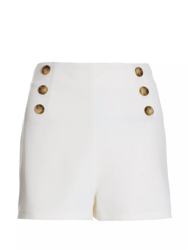 Button Detail Tailored Shorts - White
