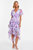 Chiffon Floral Tiered Dip Hem Dress - Purple