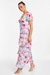 Chiffon Floral V-Neck Frill Maxi Dress
