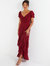 Chiffon Frill Maxi Dress - Red