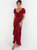 Chiffon Frill Maxi Dress - Red