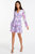 Chiffon Frill Tier Long Sleeve Skater Dress - Purple