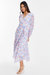 Chiffon Jacquard Wrap Long Sleeve Maxi Dress